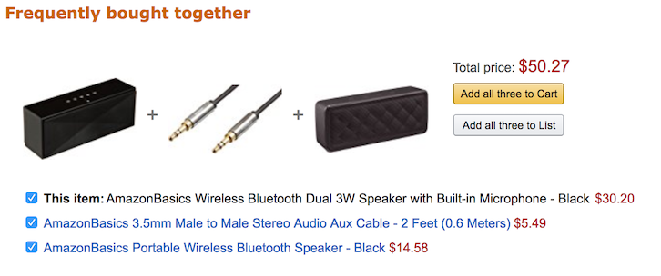 Продукты, которые клиенты часто покупают вместе