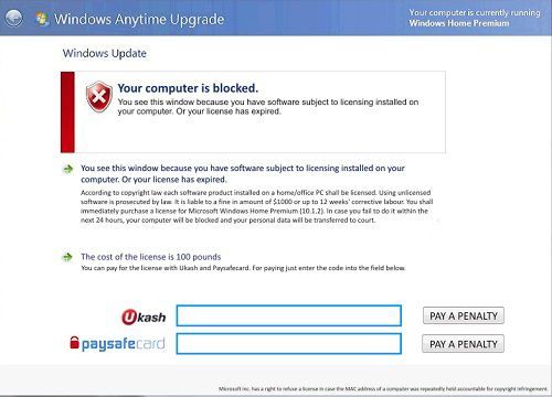 Видалити Windows Anytime Upgrade â € Your computer is blocked (Керівництво з видалення) - Як видалити Windows Anytime Upgrade â € Your computer is blocked