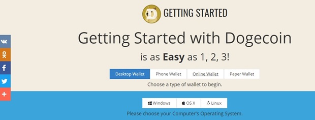 створити гаманець Dogecoin в системі;