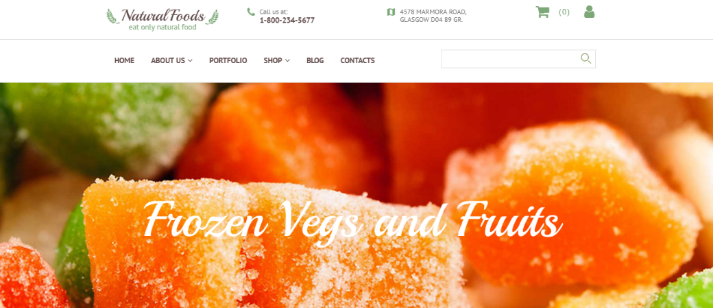 Яскравий приклад такого порталу - сайт чайхани Тюбетейка, створений на основі шаблону   Natural Foods