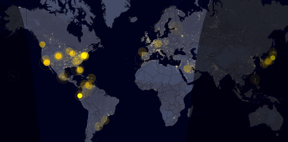 А ось ще одна дуже цікава   інтерактивна карта   , Що показує згадки сходу сонця в різних країнах світу і на різних мовах