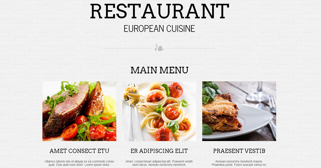 HTML шаблон сайту European Cuisine