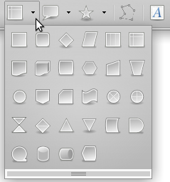 Значки на панелі інструментів, які мають справа маленький трикутник, при натисканні відображають підміню з набором інструментів або іншими елементами, в залежності від функції значка