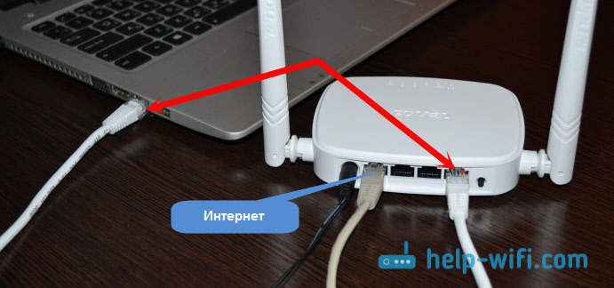 Інтернет (кабель від провайдера) підключаємо в WAN порт