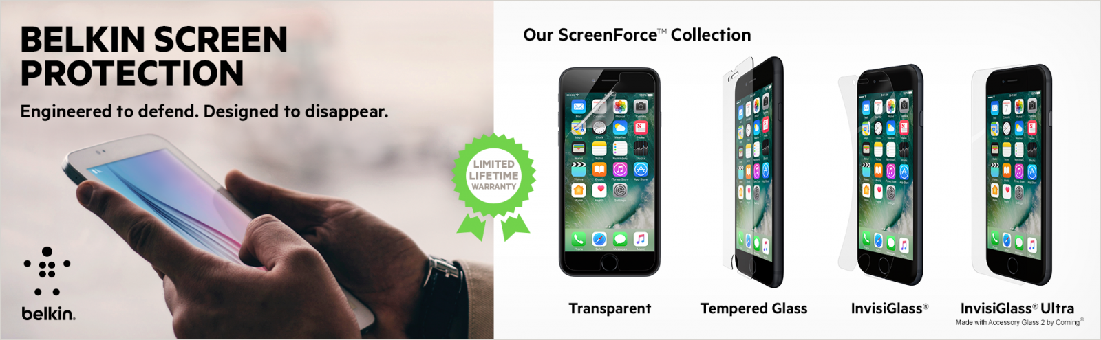 ScreenForce® InvisiGlass Ultra Screen для iPhone 7 Plus від Belkin